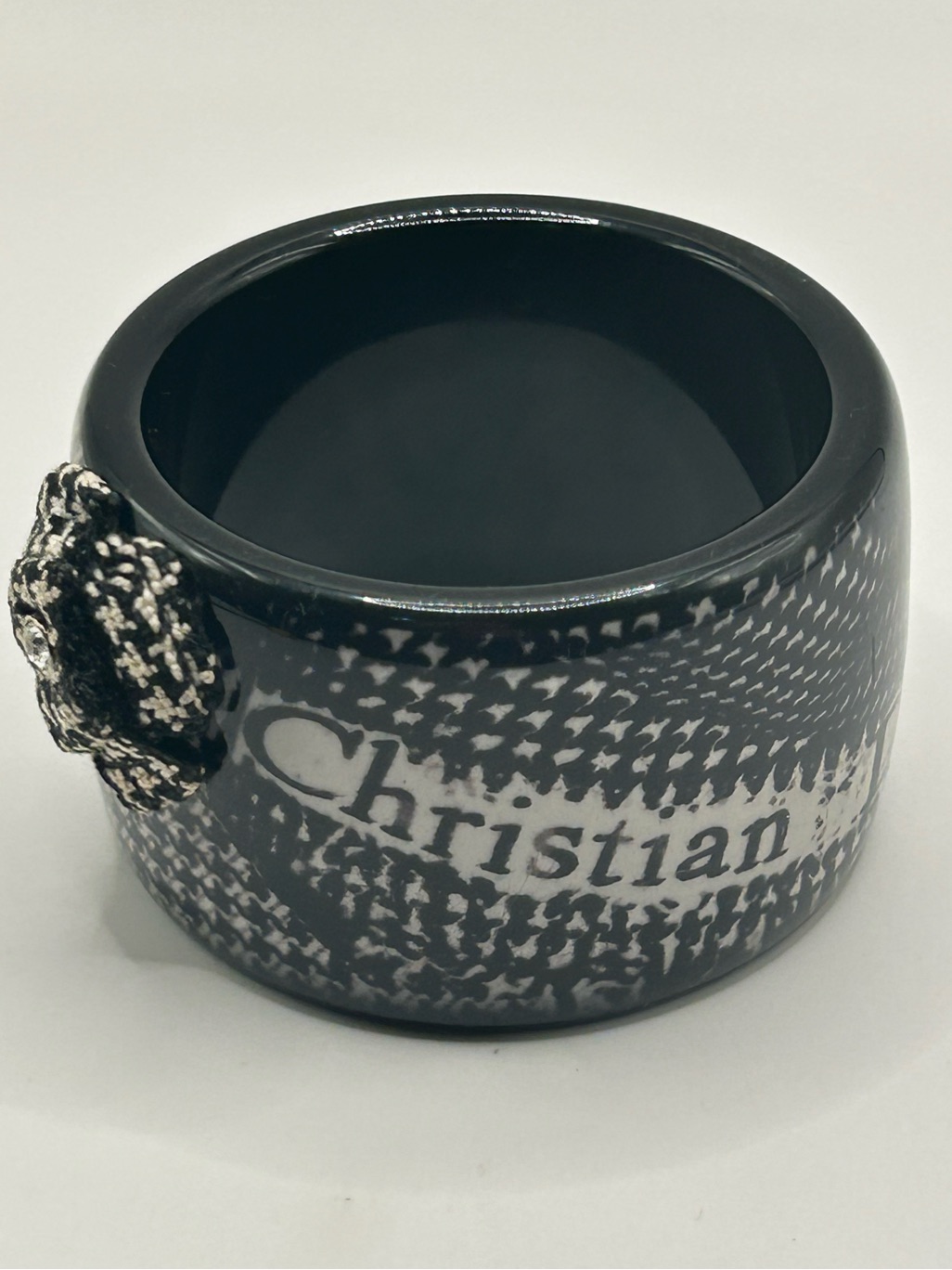 Christian Dior Bangle Vintage Houndstooth Resin 90’s